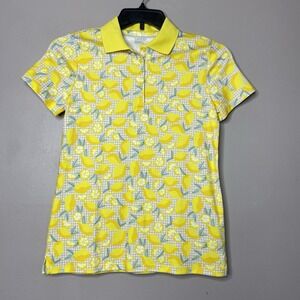 Lands' End Womens Short Sleeve Supima Polo Shirt Bright Sun Yellow Lemon Size XS